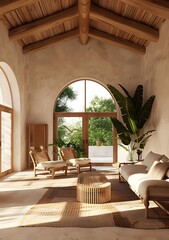 Minimalist Living Room Interior Design with Natural Elements