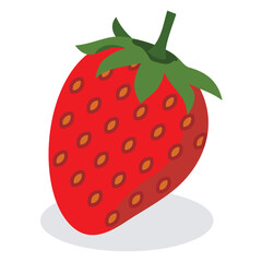 strawberry isolated on white, vector easy to edit 