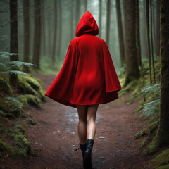 Capa Roja en Bosque Encantado Fotografía Artística