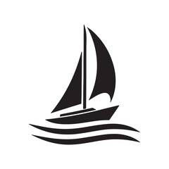 Sailboat logo design template icon