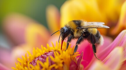 bee collecting nectar from a flower