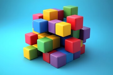 Colorful Cubes Abstract Background