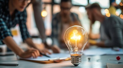 group of innovators brainstorming ideas for a disruptive technology