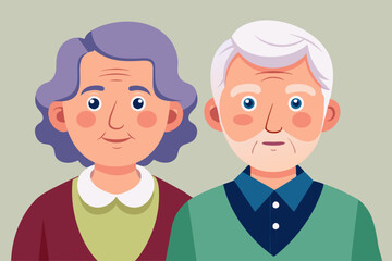 Grandmother and grandfather together. Grandparents. Elderly couple. A man and a woman of old age
