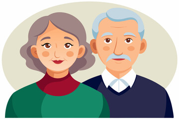 Grandmother and grandfather together. Grandparents. Elderly couple. A man and a woman of old age

