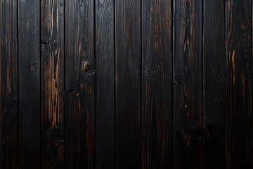 Obraz premium A black wooden background with a dark brown wood grain