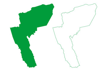 Andarai municipality (Bahia state, Municipalities of Brazil, Federative Republic of Brazil) map vector illustration, scribble sketch Andarai map