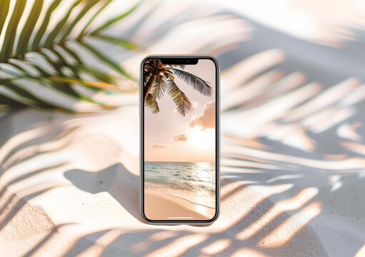 Palm Tree Beach Phone Wallpaper