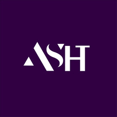 English Letter A S H T Logo Design.