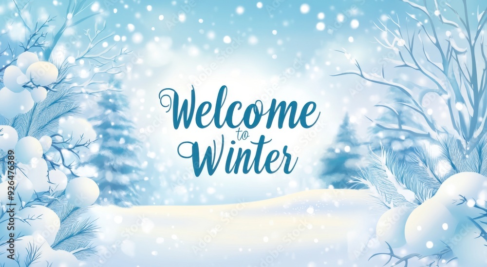 Poster winter background with text 