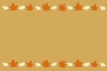 This is a frame illustration of autumn leaves and ginkgo leaves.