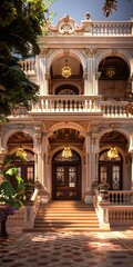Obraz premium Elegant Victorian Style Mansion Entrance