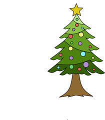 Christmas tree with ornament icon fullcolor gradation design vector 