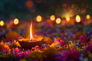 Candlelight and Floral Beauty