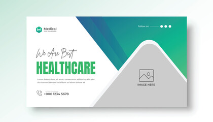 Medical healthcare YouTube thumbnail and web cover banner template	