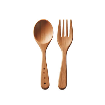 recommend clip art: Wooden Spoon And Fork isolated on transparent background