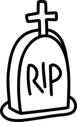 Hand Drawn Doodle Gravestone Outline