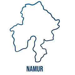 Namur, Belgian province simplified map. Abstract smooth blue gradient linear vector