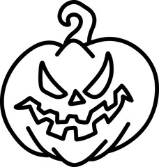 Hand Drawn Doodle Jack-O'-Lantern Outline