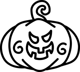 Hand Drawn Doodle Pumpkin Outline