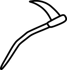 Hand Drawn Doodle Scythe Outline