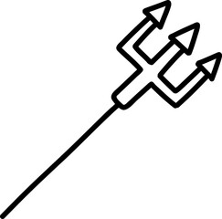 Hand Drawn Doodle Trident Outline