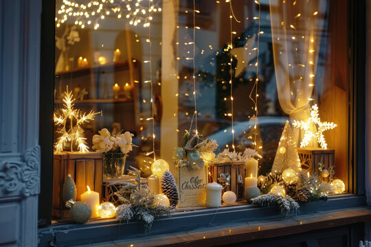 Cozy Evening Window Display 