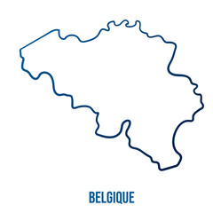 Belgium outline blue gradient map. Simplified shape