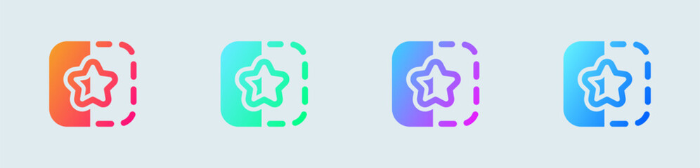 Favourite solid icon in gradient colors. Star signs vector illustration.