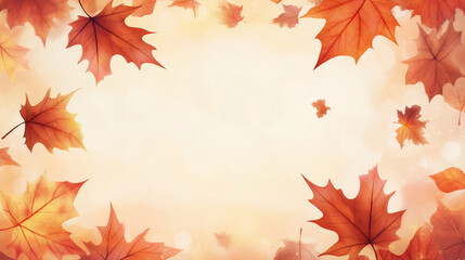Fototapeta premium Autumn Leaves Framed Background Wallpaper