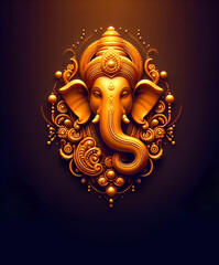 Lord Ganpati on Ganesh Chaturthi background