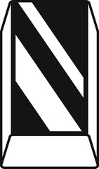 Black and white striped chocolate bar packaging mockup is lying on the white background