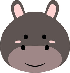 Cute Doodle Hippo Illustration