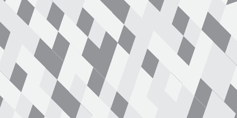 Abstract geometric white and gray background seamless mosaic and low polygon triangle texture wallpaper. Triangle shape retro wall grid pattern geometric ornament tile vector square element.