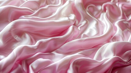 Obraz premium Soft pink silk fabric draping elegantly in natural light, showcasing smooth texture and gentle folds