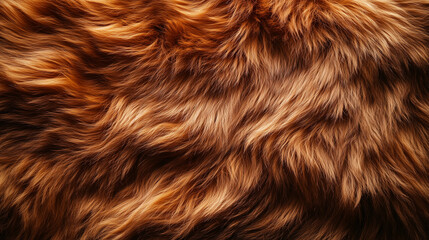 Naklejka premium Close-up of luxurious animal fur in warm, rich brown hues. Background for luxury textile design or fashion concepts.