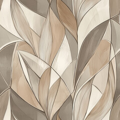 Seamless pattern Beige and Brown Abstract Leaf Pattern
