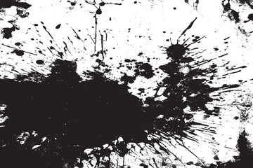 Monochrome Black Grunge Texture Overlay on White Background – Vector Illustration