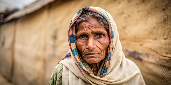 Miriam isolated with leprosy outside the camp in Numbers, with somber consequences and beige background, Numbers, Miriam