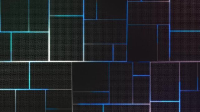 digital background with stylized surface pattern. Black animation with moving squares shapes