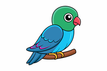 cartoon parrot on white