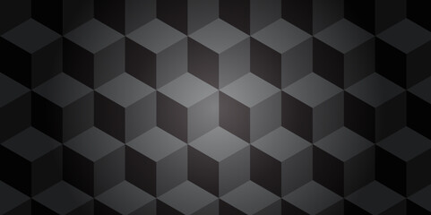 Minimal abstract black and gray background from cubes vector art. Geometric tiles and mosaic creative stylish seamless pattern block cube background. minimal hexagon Cubes mosaic shape vector design.