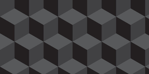 Minimal abstract black and gray background from cubes vector art. Geometric tiles and mosaic creative stylish seamless pattern block cube background. minimal hexagon Cubes mosaic shape vector design.