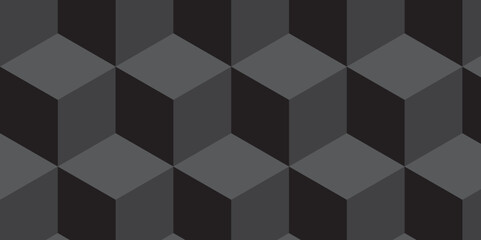 Minimal abstract black and gray background from cubes vector art. Geometric tiles and mosaic creative stylish seamless pattern block cube background. minimal hexagon Cubes mosaic shape vector design.