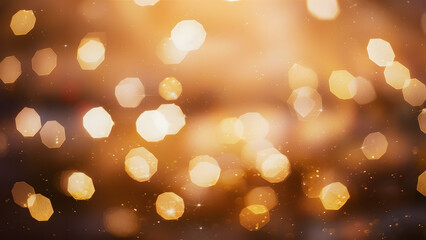 Golden Bokeh: A captivating abstract background of soft, shimmering golden bokeh, perfect for creating a warm and inviting atmosphere in your designs.  