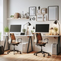 Workplace, office, work at home, modern furniture,