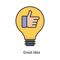 Great Idea vector filled outline Icon Design illustration. Design And Development Symbol on White background EPS 10 File