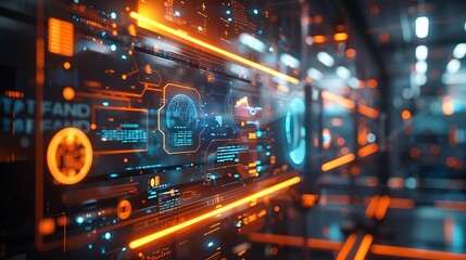AI chatbots providing personalized customer support through interactive holographic displays, set in a high-tech customer service center. Created Using: advanced NLP technology, realistic rendering,