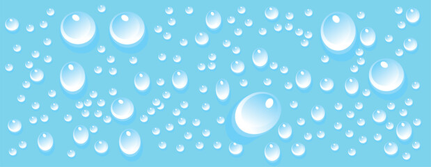 water drops 3d on blue background