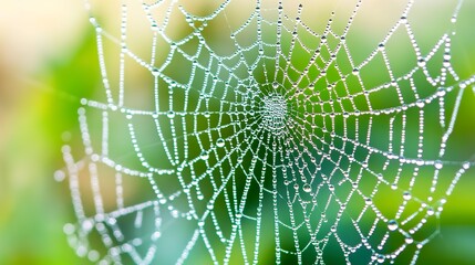 Naklejka premium spider web with dew drops